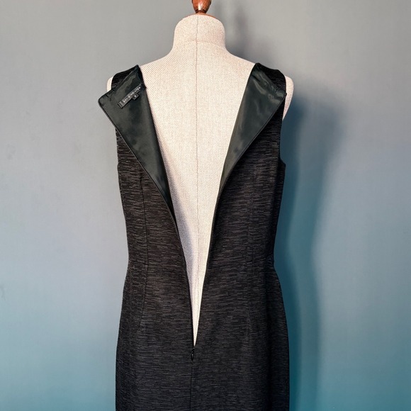 David Meister Little Black Dress | Waist Sash | Sleeveless Cocktail‎ | Size 8 - Picture 6 of 9